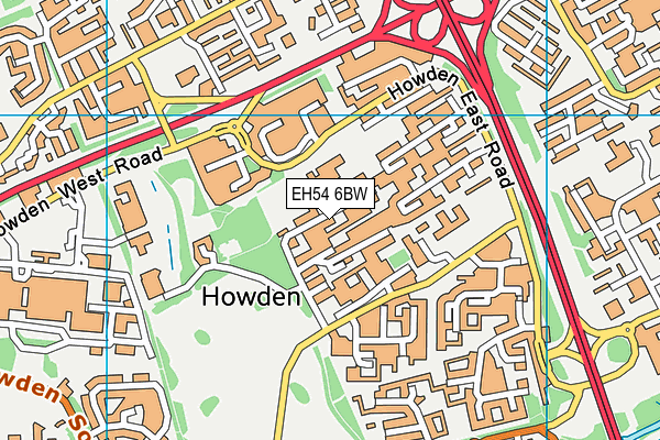 EH54 6BW map - OS VectorMap District (Ordnance Survey)