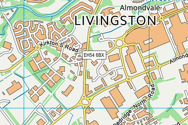 EH54 6BX map - OS VectorMap District (Ordnance Survey)