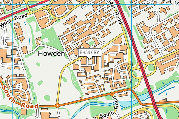 EH54 6BY map - OS VectorMap District (Ordnance Survey)