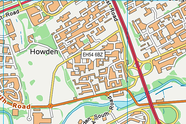 EH54 6BZ map - OS VectorMap District (Ordnance Survey)