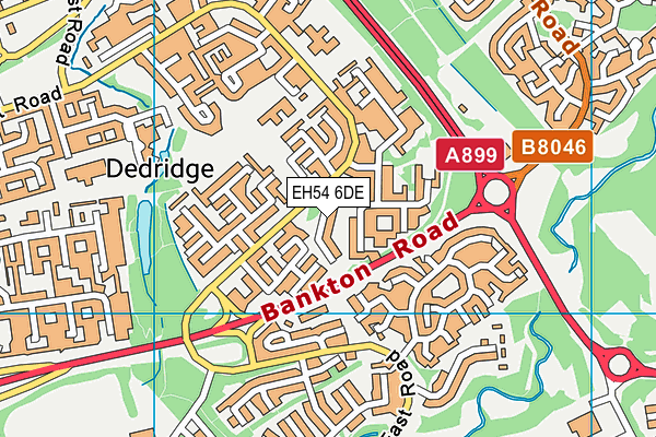 EH54 6DE map - OS VectorMap District (Ordnance Survey)