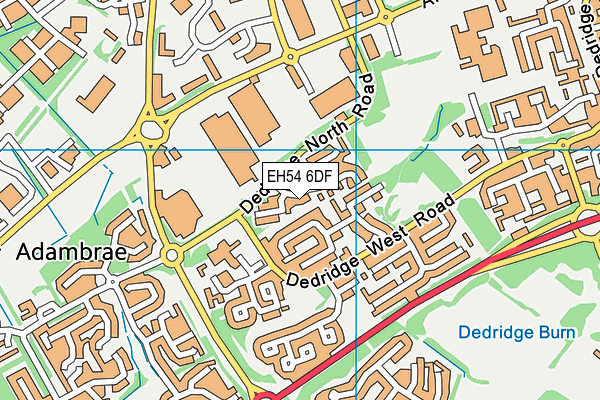 EH54 6DF map - OS VectorMap District (Ordnance Survey)