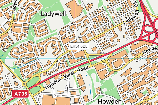 EH54 6DL map - OS VectorMap District (Ordnance Survey)