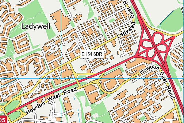 EH54 6DR map - OS VectorMap District (Ordnance Survey)