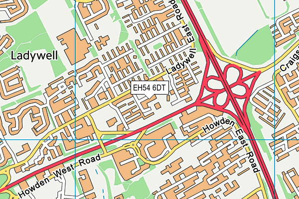 EH54 6DT map - OS VectorMap District (Ordnance Survey)