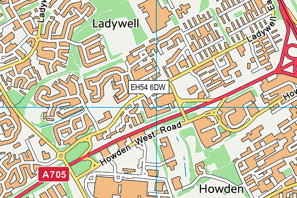 EH54 6DW map - OS VectorMap District (Ordnance Survey)