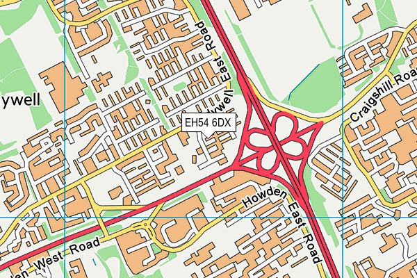 EH54 6DX map - OS VectorMap District (Ordnance Survey)