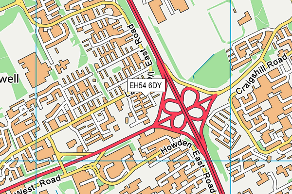 EH54 6DY map - OS VectorMap District (Ordnance Survey)