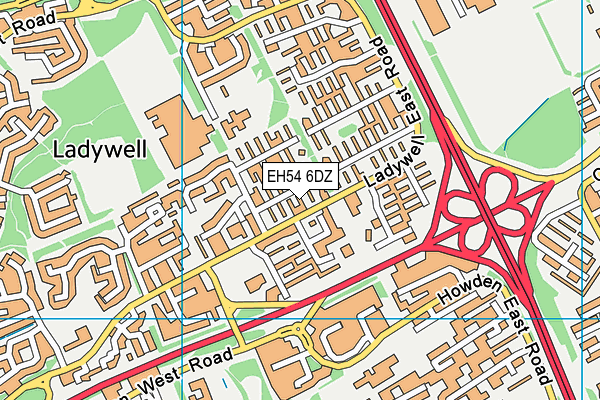 EH54 6DZ map - OS VectorMap District (Ordnance Survey)