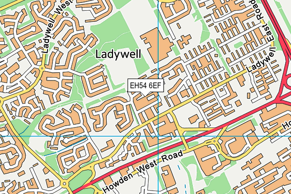 EH54 6EF map - OS VectorMap District (Ordnance Survey)