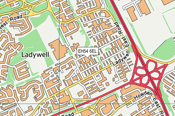 EH54 6EL map - OS VectorMap District (Ordnance Survey)