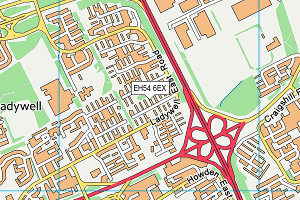 EH54 6EX map - OS VectorMap District (Ordnance Survey)