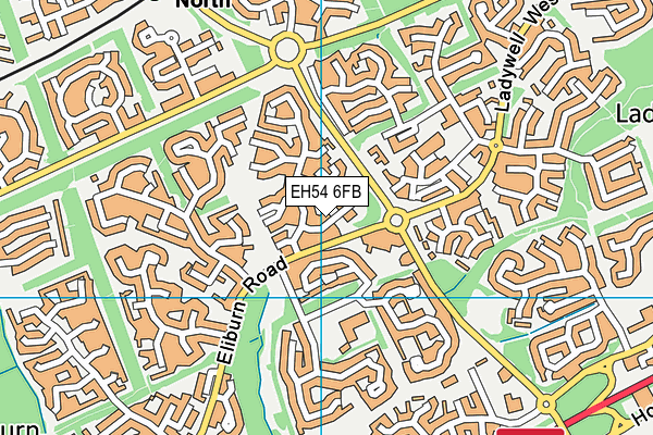 EH54 6FB map - OS VectorMap District (Ordnance Survey)