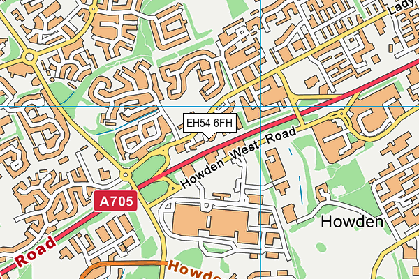 EH54 6FH map - OS VectorMap District (Ordnance Survey)