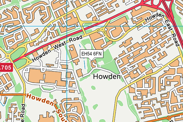 EH54 6FN map - OS VectorMap District (Ordnance Survey)