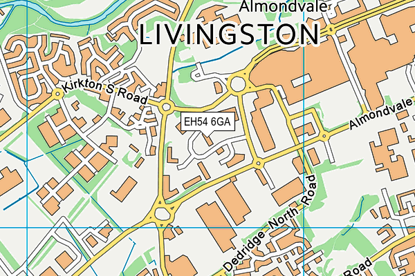 EH54 6GA map - OS VectorMap District (Ordnance Survey)