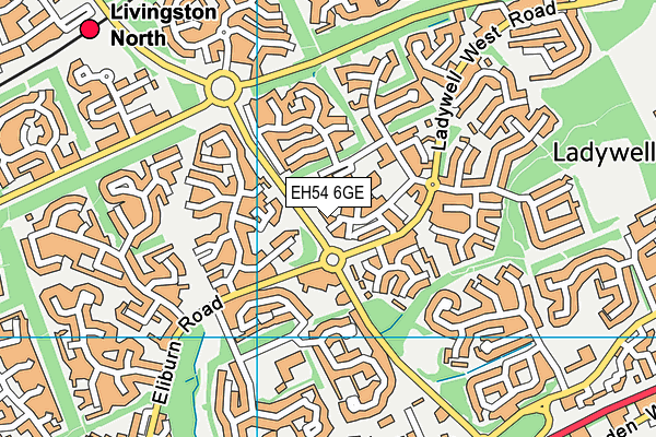 EH54 6GE map - OS VectorMap District (Ordnance Survey)