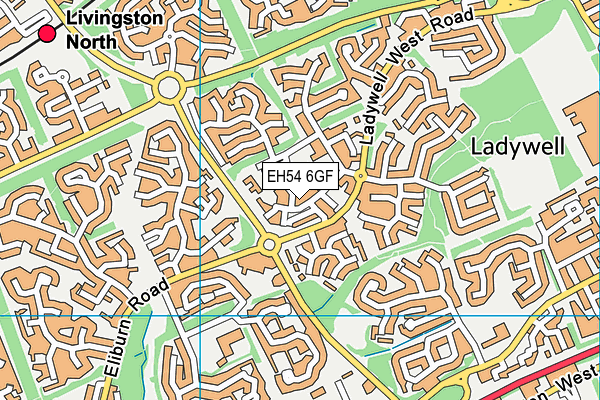 EH54 6GF map - OS VectorMap District (Ordnance Survey)