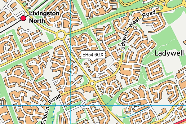 EH54 6GX map - OS VectorMap District (Ordnance Survey)