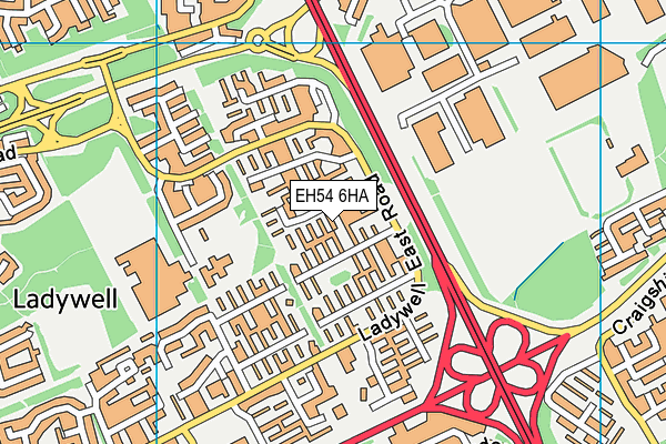 EH54 6HA map - OS VectorMap District (Ordnance Survey)