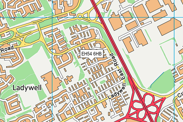 EH54 6HB map - OS VectorMap District (Ordnance Survey)