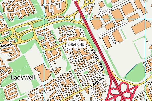 EH54 6HD map - OS VectorMap District (Ordnance Survey)