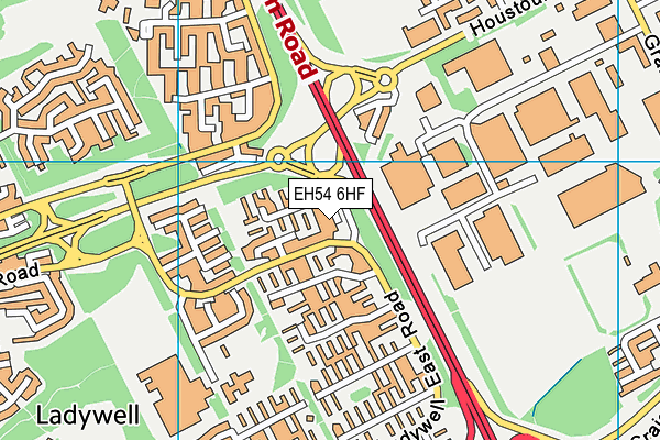 EH54 6HF map - OS VectorMap District (Ordnance Survey)