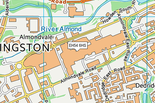 EH54 6HS map - OS VectorMap District (Ordnance Survey)