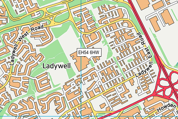 EH54 6HW map - OS VectorMap District (Ordnance Survey)