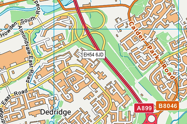 EH54 6JD map - OS VectorMap District (Ordnance Survey)