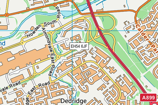 EH54 6JF map - OS VectorMap District (Ordnance Survey)