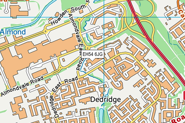 EH54 6JG map - OS VectorMap District (Ordnance Survey)