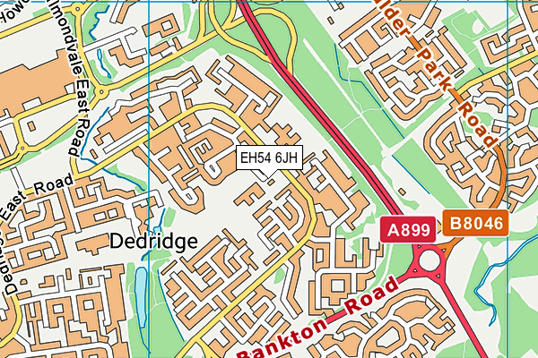 EH54 6JH map - OS VectorMap District (Ordnance Survey)