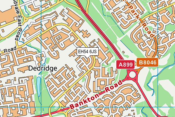 EH54 6JS map - OS VectorMap District (Ordnance Survey)