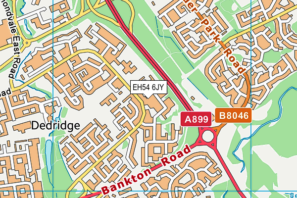 EH54 6JY map - OS VectorMap District (Ordnance Survey)