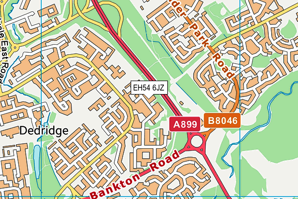 EH54 6JZ map - OS VectorMap District (Ordnance Survey)