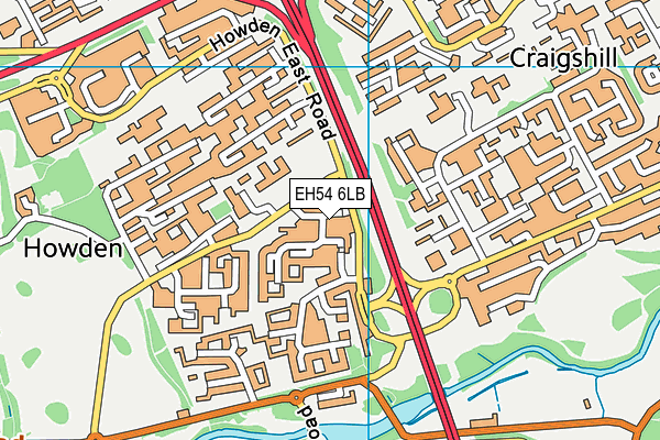 EH54 6LB map - OS VectorMap District (Ordnance Survey)