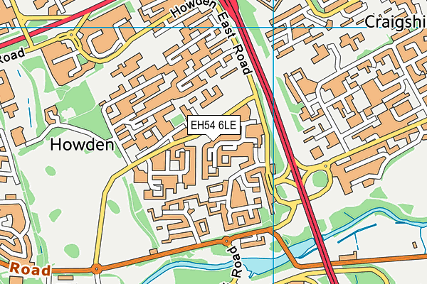 EH54 6LE map - OS VectorMap District (Ordnance Survey)