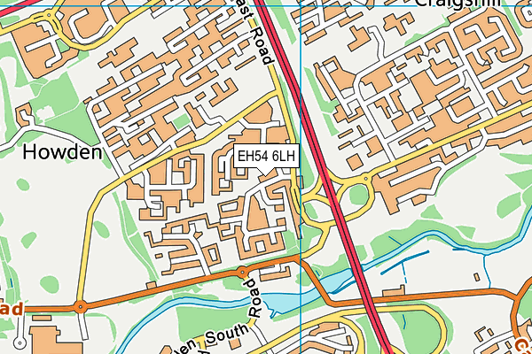 EH54 6LH map - OS VectorMap District (Ordnance Survey)