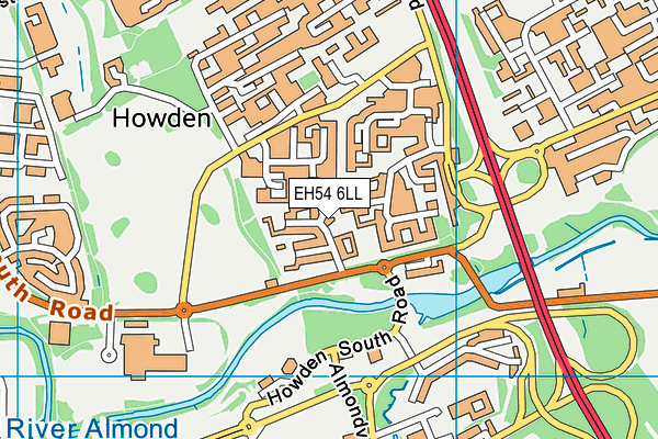 EH54 6LL map - OS VectorMap District (Ordnance Survey)