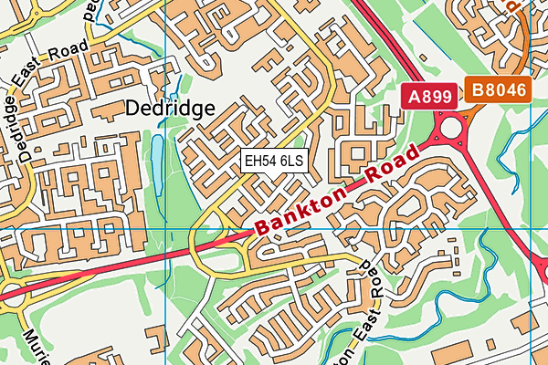 EH54 6LS map - OS VectorMap District (Ordnance Survey)