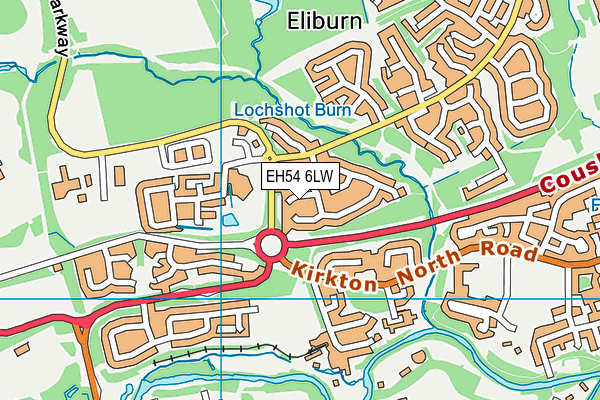 EH54 6LW map - OS VectorMap District (Ordnance Survey)