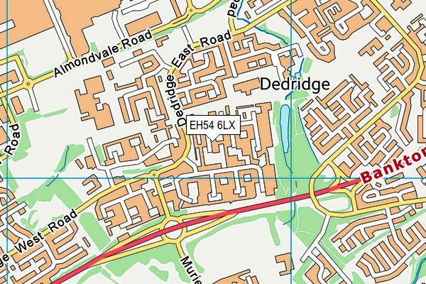 EH54 6LX map - OS VectorMap District (Ordnance Survey)