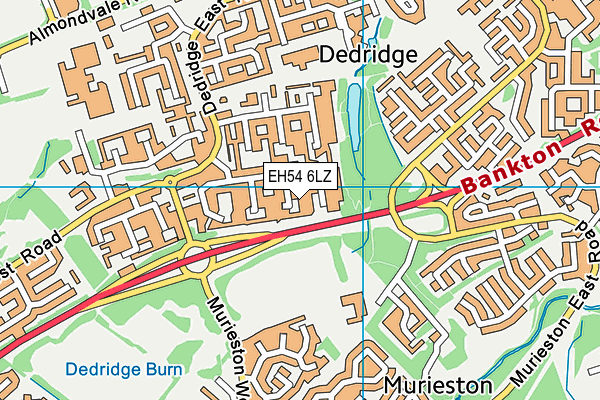 EH54 6LZ map - OS VectorMap District (Ordnance Survey)