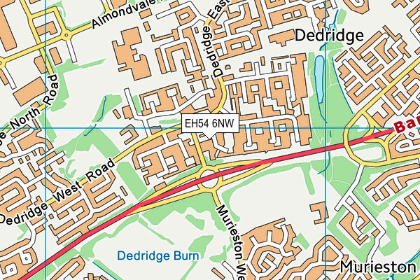 EH54 6NW map - OS VectorMap District (Ordnance Survey)