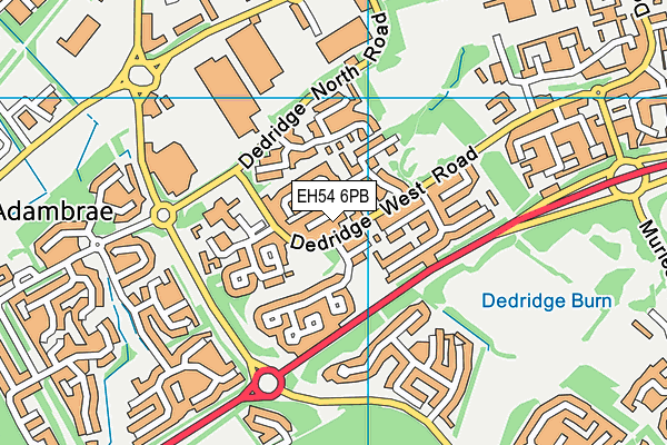 EH54 6PB map - OS VectorMap District (Ordnance Survey)