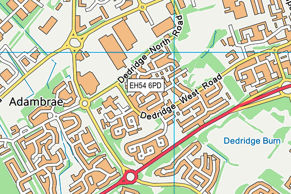 EH54 6PD map - OS VectorMap District (Ordnance Survey)