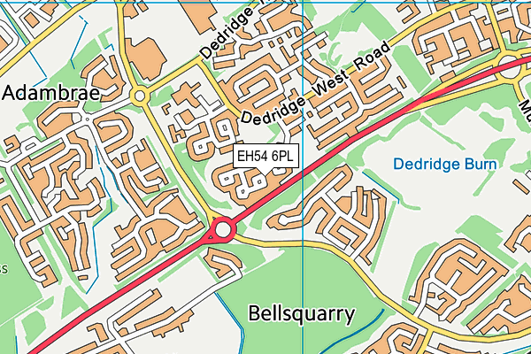 EH54 6PL map - OS VectorMap District (Ordnance Survey)