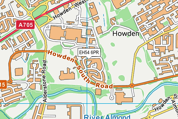 EH54 6PR map - OS VectorMap District (Ordnance Survey)