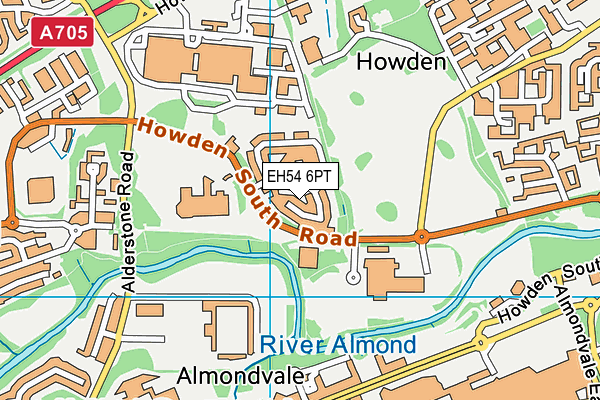 EH54 6PT map - OS VectorMap District (Ordnance Survey)